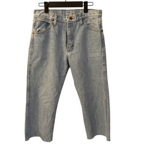 Vintage Wrangler Wide Leg Denim Jeans Women's 30x31 Cut Off 100% Cotton